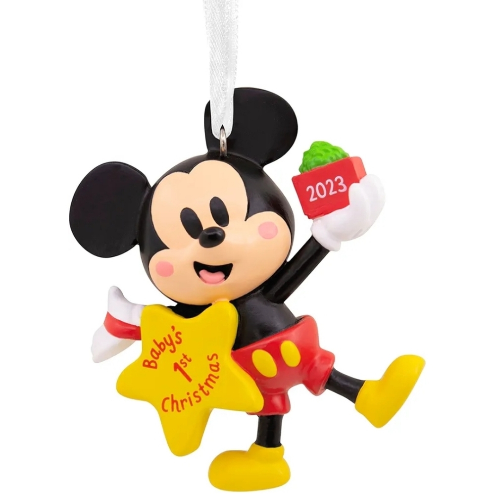 XSOLDX Hallmark Disney Mickey Mouse Baby's First Christmas 2023 Ornament